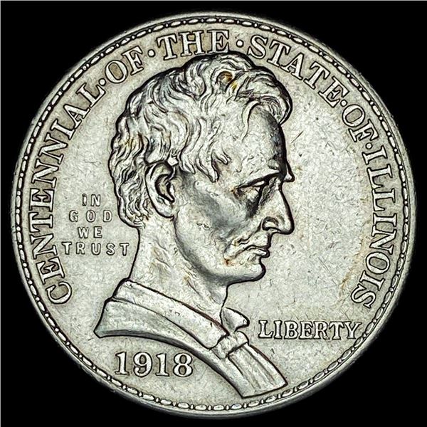 1918 Silver Half Dollar Illinois Centennial CLOSELY UNCIRCULATED