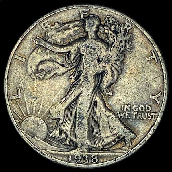 1938-D Silver Walking Liberty Half Dollar LIGHTLY CIRCULATED