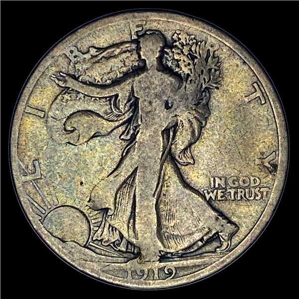 1919-D Silver Walking Liberty Half Dollar LIGHTLY CIRCULATED