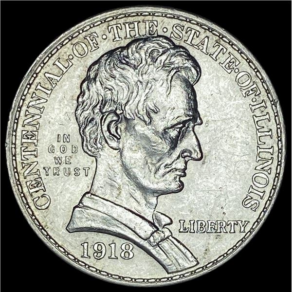 1918 Silver Illinois Centennial Half Dollar SUPERB GEM BU