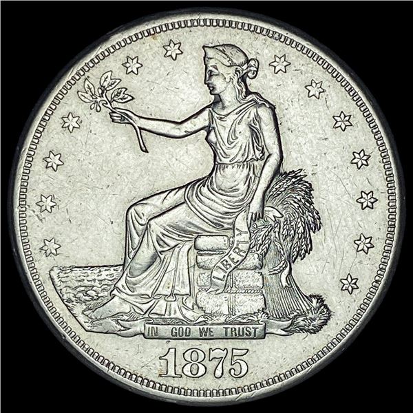 1875-S Silver Trade Dollar CHOICE AU