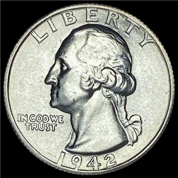 1942-S Silver Washington Quarter GEM BU
