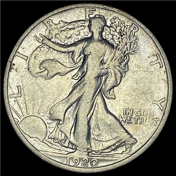 1920-S Silver Walking Liberty Half Dollar LIGHTLY CIRCULATED