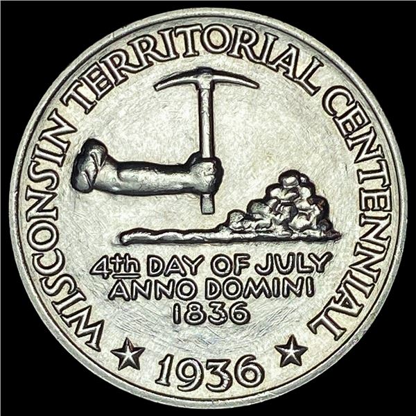 1936 Wisconsin Territorial Centennial Half Dollar SUPERB GEM BU