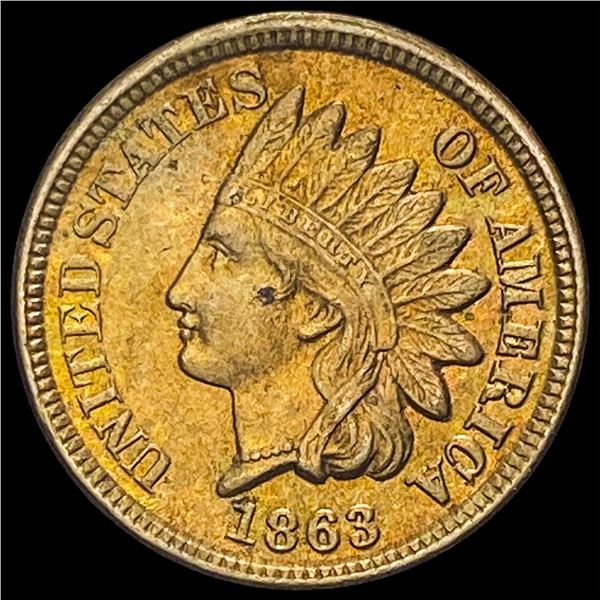 1863 Copper-Nickel Indian Head Cent CHOICE AU