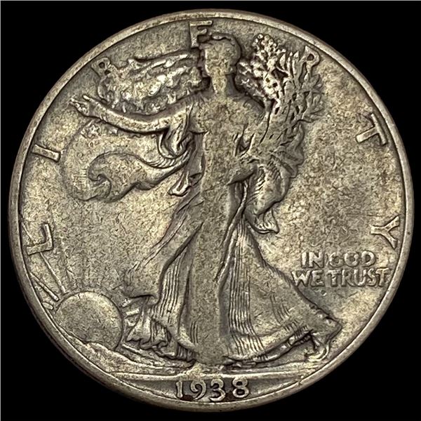 1938-D Silver Walking Liberty Half Dollar NICELY CIRCULATED