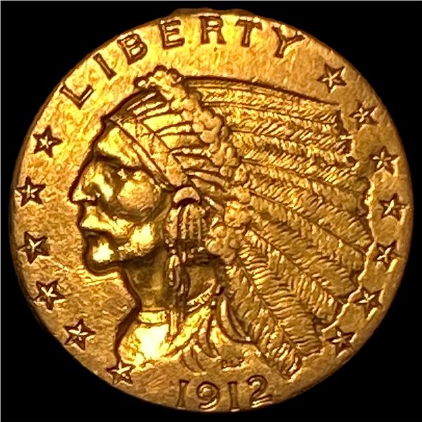 1912 Indian Head Gold $2.50 Quarter Eagle CLOSELY UNCIRCULATED