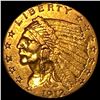 Image 1 : 1912 Indian Head Gold $2.50 Quarter Eagle CLOSELY UNCIRCULATED