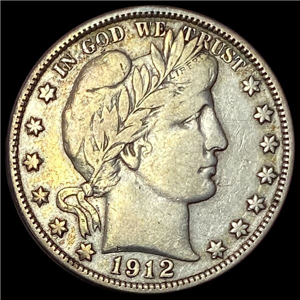 1912-S Silver Barber Half Dollar LIGHTLY CIRCULATED