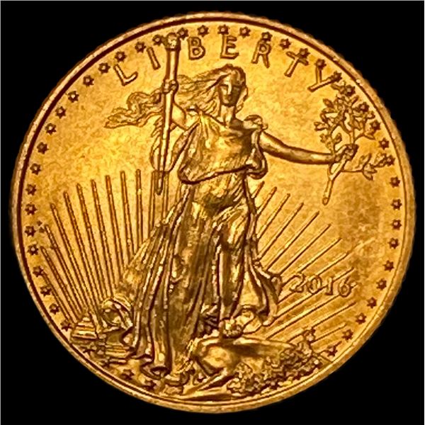 2016 1/10 oz Gold American Eagle $5 SUPERB GEM BU