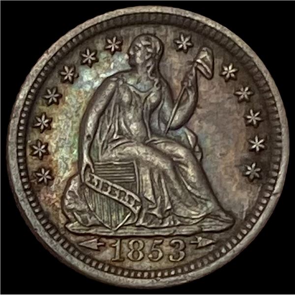 1853-O Seated Liberty Half Dime CHOICE AU