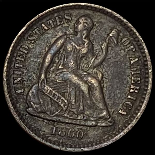 1860-O Seated Liberty Half Dime NEARLY UNCIRCULATED