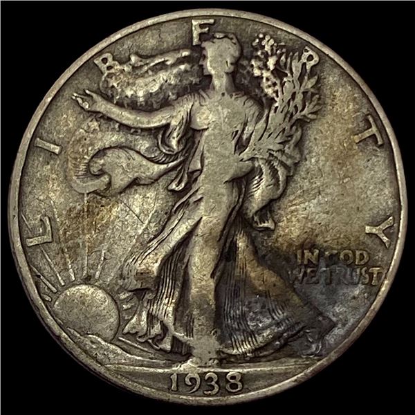 1938-D Silver Walking Liberty Half Dollar NICELY CIRCULATED