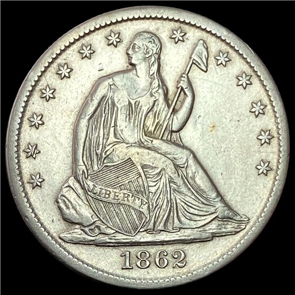 1862-S Seated Liberty Half Dollar CLOSELY UNCIRCULATED