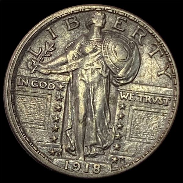 1918-D Standing Liberty Quarter CHOICE AU