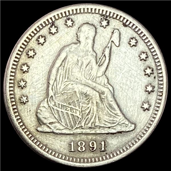 1891 Silver Seated Liberty Quarter HIGH GRADE