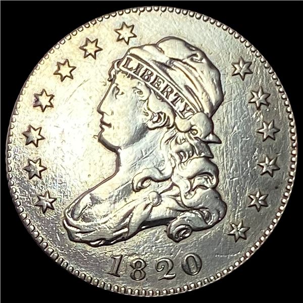 1820 Small 0 Capped Bust Silver Quarter LIGHTLY CIRCULATED