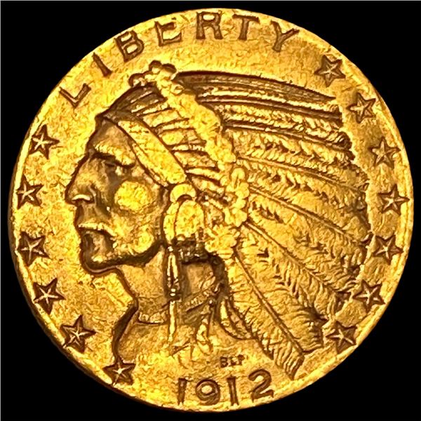 1912-S Indian Head Half Eagle $5 Gold NEARLY UNCIRCULATED