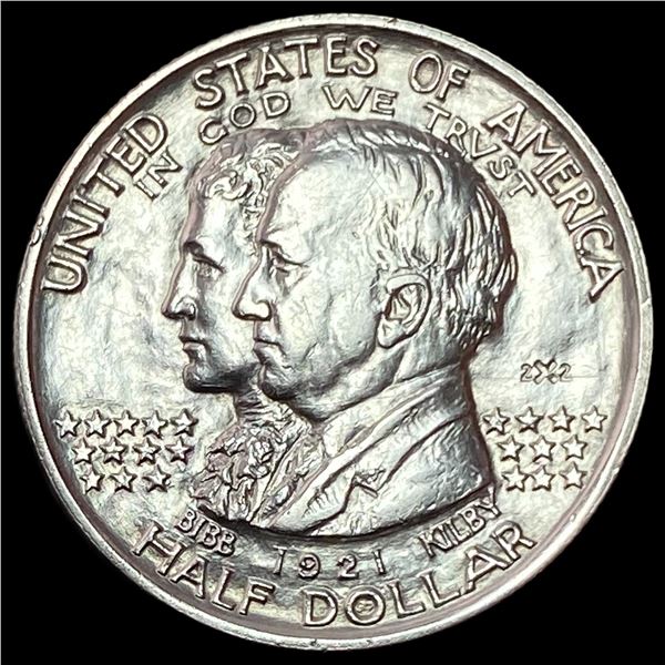 1921 2x2 Silver Alabama Centennial Half Dollar GEM BU