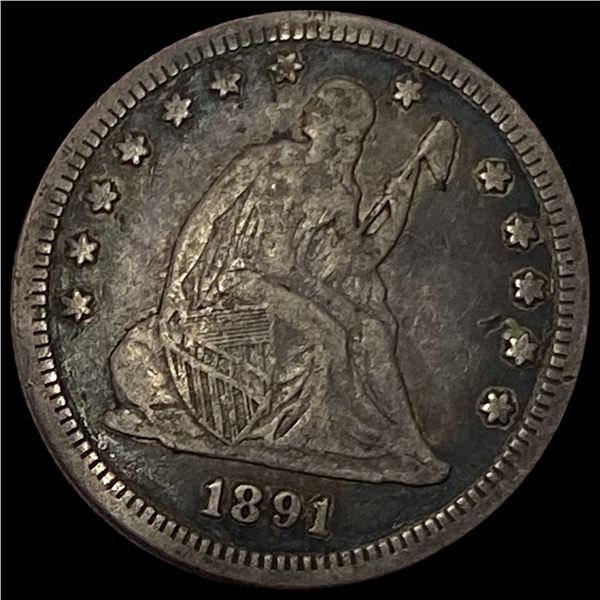 1891 Seated Liberty Silver Quarter HIGH GRADE