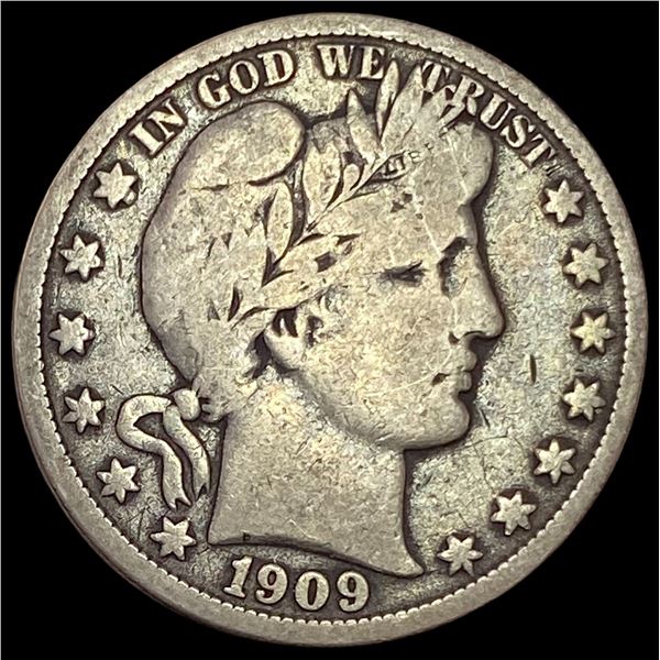 1909-O Silver Barber Half Dollar NICELY CIRCULATED