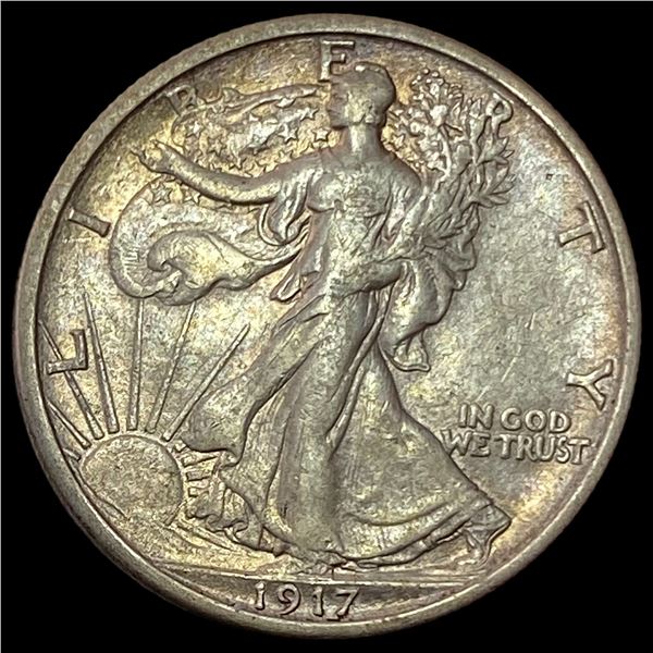1917-D Silver Walking Liberty Half Dollar CLOSELY UNCIRCULATED