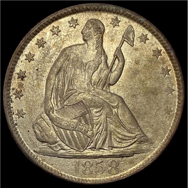 1858-O Seated Liberty Half Dollar CHOICE AU