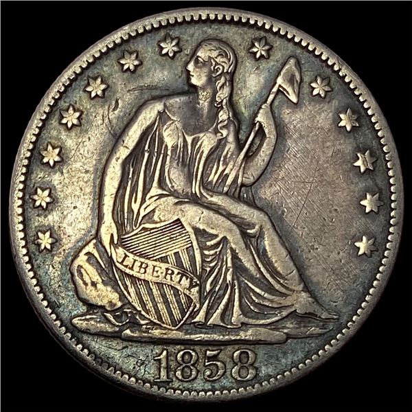 1858-O Seated Liberty Half Dollar LIGHTLY CIRCULATED