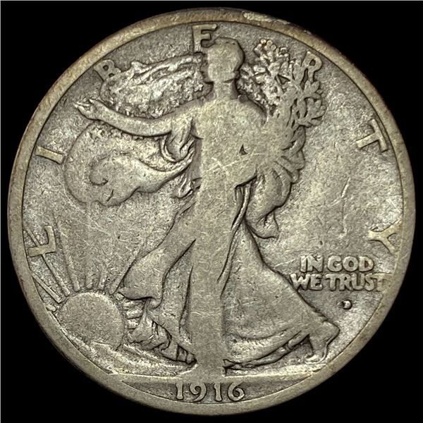 1916-D Walking Liberty Half Dollar NICELY CIRCULATED