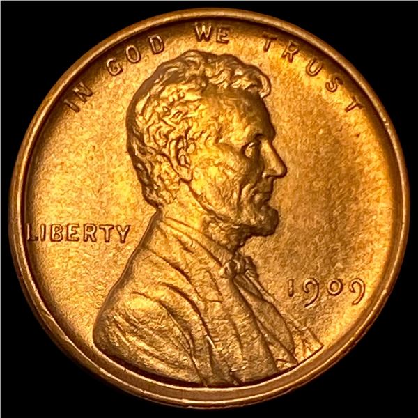 1909 VDB Red Lincoln Wheat Cent CHOICE BU