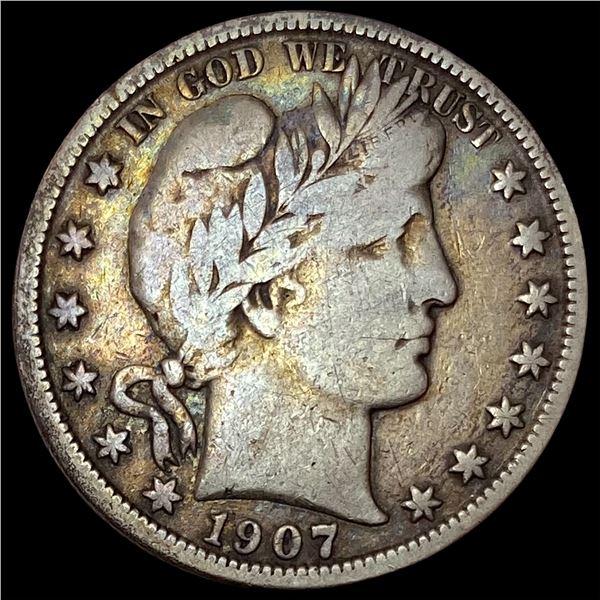 1907-O Silver Barber Half Dollar LIGHTLY CIRCULATED