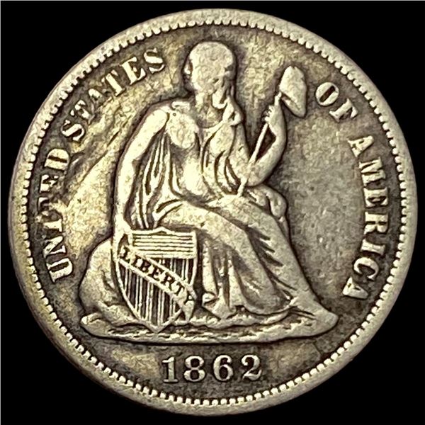 1862-S Silver Seated Liberty Dime LIGHTLY CIRCULATED