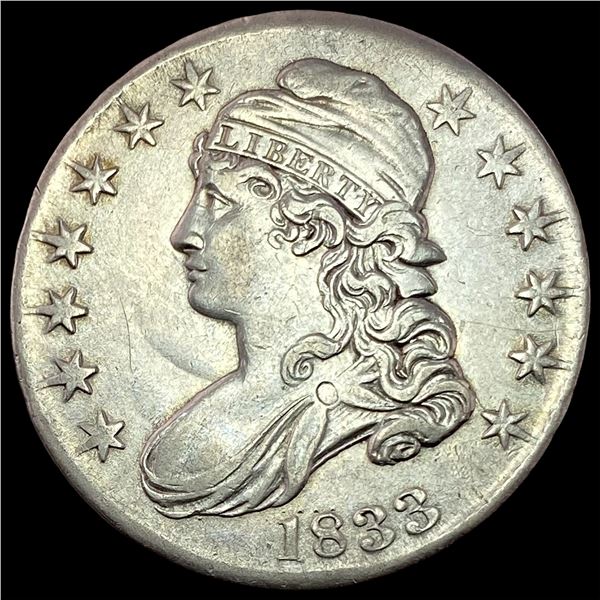 1833 Capped Bust Half Dollar NEARLY UNCIRCULATED