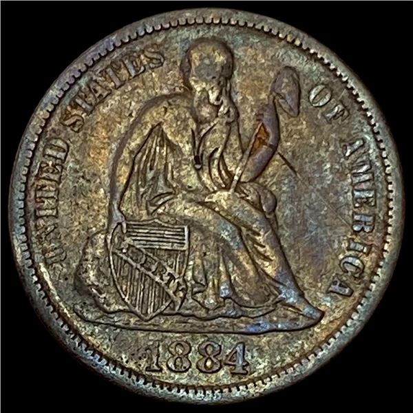 1884-S Silver Seated Liberty Dime ABOUT UNCIRCULATED