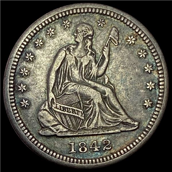 1842-O Seated Liberty Quarter CLOSELY UNCIRCULATED