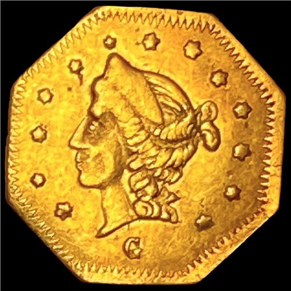 1869 Gold California Fractional Half Dollar Octag. CHOICE AU