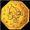 1869 Gold California Fractional Half Dollar Octag. CHOICE AU