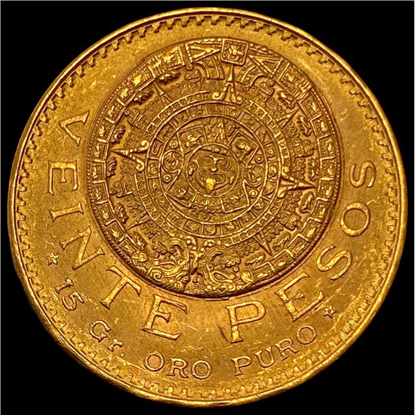 1959 Mexico Gold 20 Pesos .4823oz AGW SUPERB GEM BU