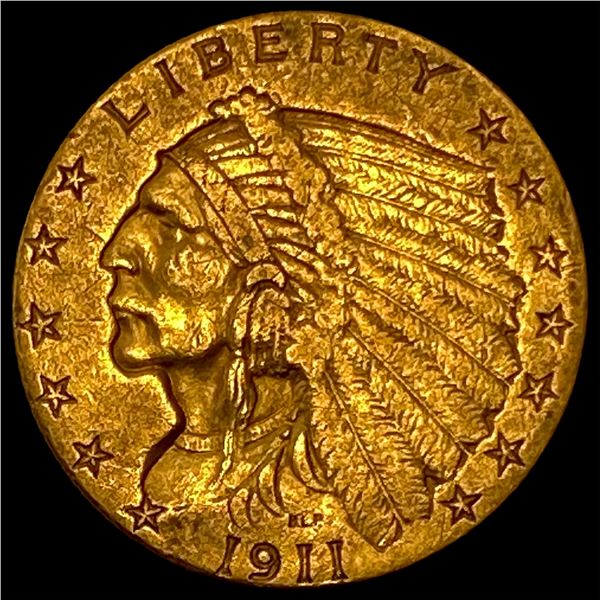 1911 Indian Head $2.50 Gold Quarter Eagle CLOSELY UNCIRCULATED