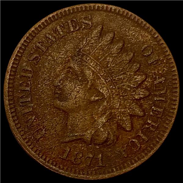 1871 Indian Head Cent ABOUT UNCIRCULATED
