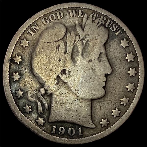 1901-S Silver Barber Half Dollar LIGHTLY CIRCULATED