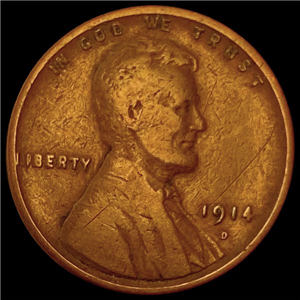 1914-D Lincoln Wheat Cent LIGHTLY CIRCULATED