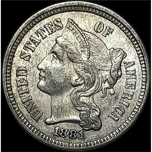 1881 Nickel Three-Cent Piece CLOSELY UNCIRCULATED