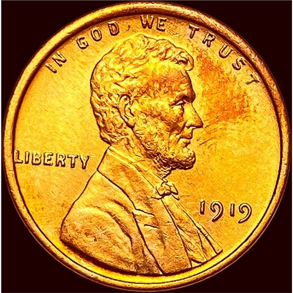 1919 Red Lincoln Wheat Cent CHOICE BU