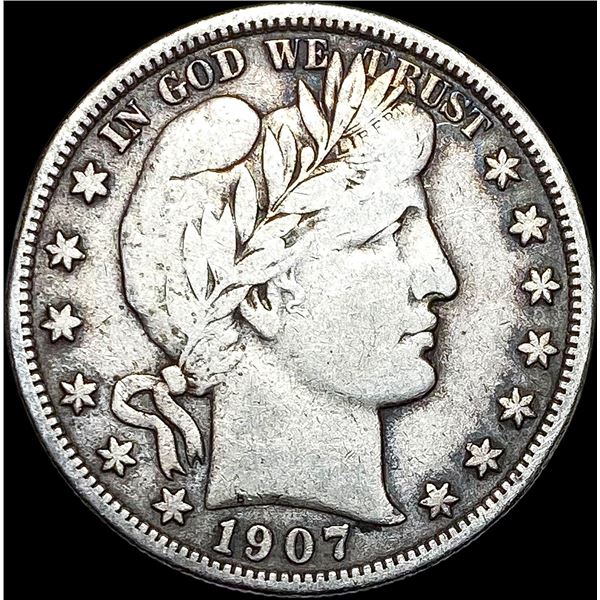 1907 Barber Half Dollar LIGHTLY CIRCULATED