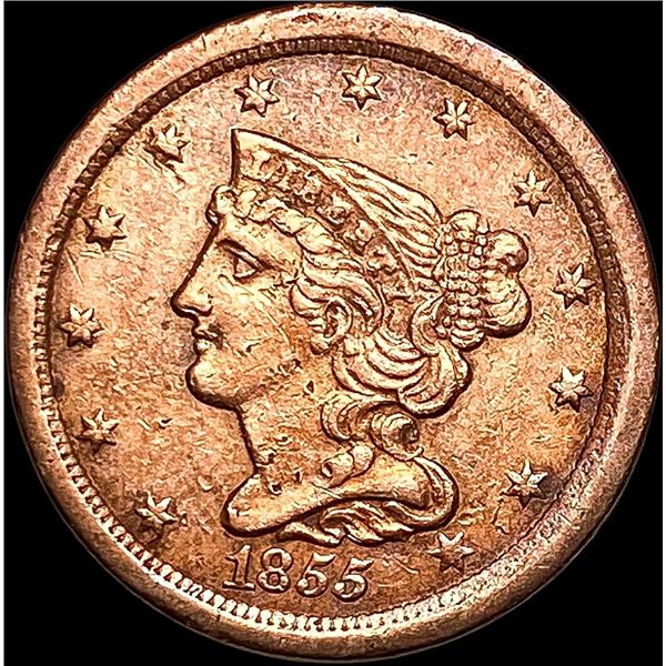 1855 Braided Hair Half Cent UNCIRCULATED