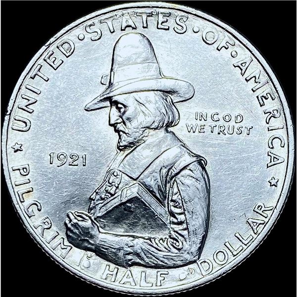 1921 Silver Pilgrim Half Dollar GEM BU