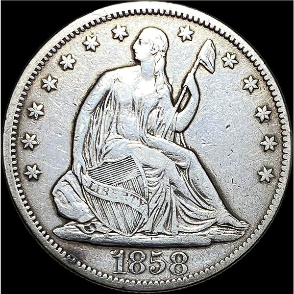 1858 Seated Liberty Half Dollar NEARLY UNCIRCULATED