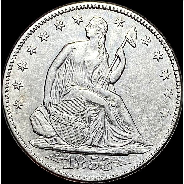 1853 Arrows/Rays Seated Liberty Half Dollar UNCIRCULATED