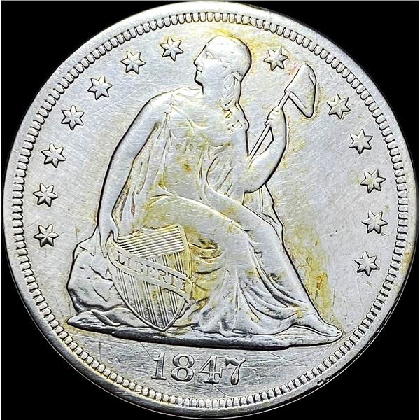 1847 Silver Seated Liberty Dollar CLOSELY UNCIRCULATED